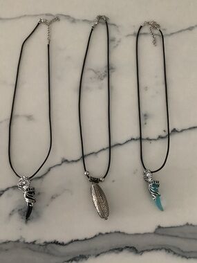 Set of Cord silver necklaces